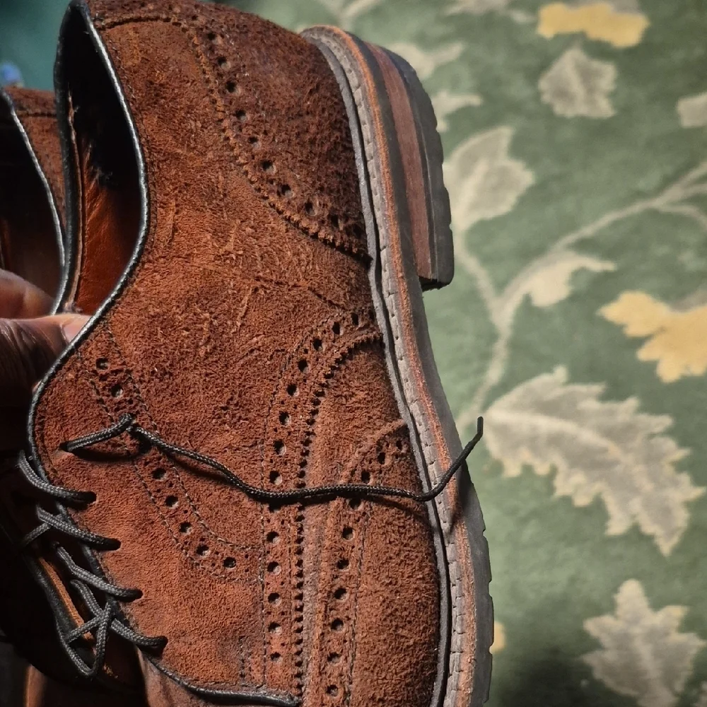 Allen Edmonds Brown Suede Wingtip Oxford Shoes